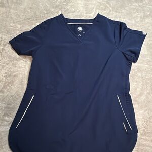 Healing Hands Navy Short Sleeve Top